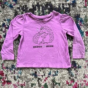 Gap Baby Long Sleeve Purple Hug & Heart Shirt Girls Sz 4T